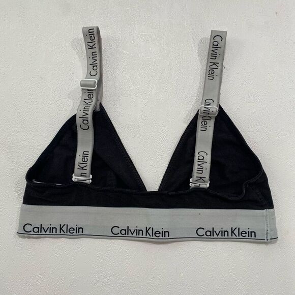 Calvin Klein Black Triangle Bralette | Size M - Picture 2 of 5